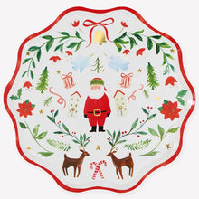 Load image into Gallery viewer, Foliage Santa Dinner Plates