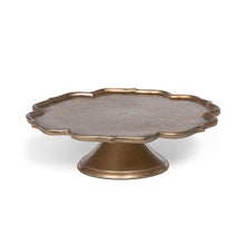 Load image into Gallery viewer, Scalloped Edge Cast Aluminum Cake Plate