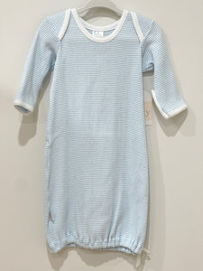 Long Sleeve Lap Shoulder Day Gown Blue/White