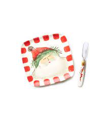 Old St. Nick Square Plate w/ Spreader