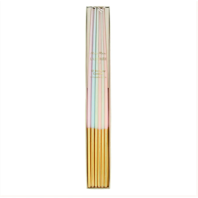 Ladure Paris Gold Leaf Tall Tapered Candles